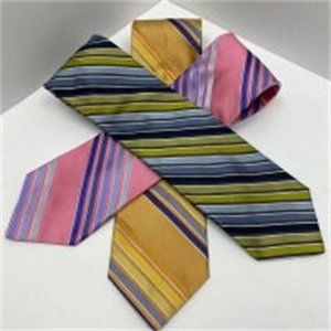 Silk Necktie Ties USA Designer Striped MultiColor Lot of 3
